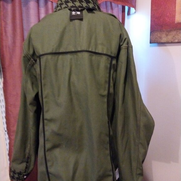 Adidas Ivy Park Hooded Twill Heavyweight Jacket Wild Pine Black Houndstooth - Picture 11 of 12